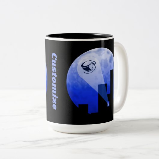 デリバリ表現ーコーヒーユーモア2トーンのコーヒーマグ ツートーンマグカップ (正面右)