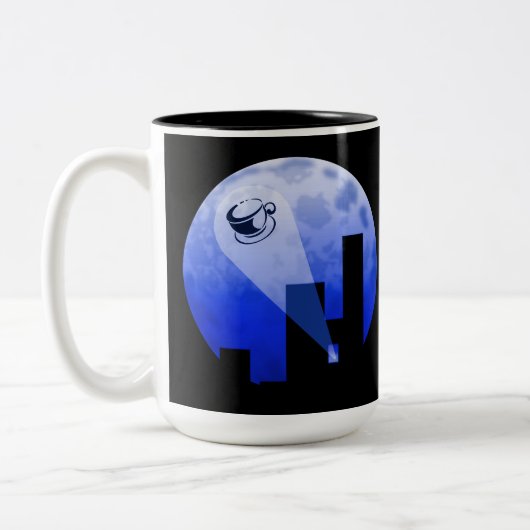 デリバリ表現ーコーヒーユーモア2トーンのコーヒーマグ ツートーンマグカップ (左)