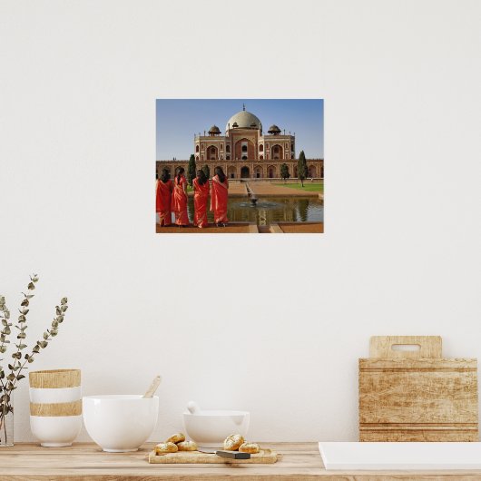 デリーの若いインディアンの女性とフマユンの墓、 ポスター (キッチン)