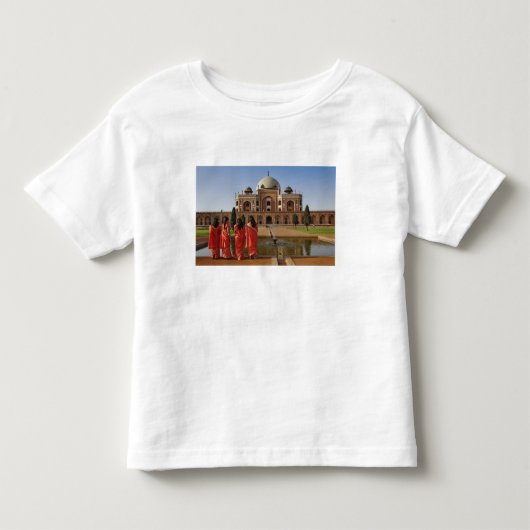 デリーの若いインド人女性とフマユーン廟 トドラーTシャツ (正面)
