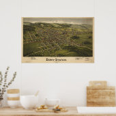 デリーペンシルバニア1900アンティークパノラママップ ポスター (キッチン)