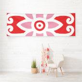 デリ鮮やかッ赤と白カを使ったデザイン 横断幕 (インサイチュ)