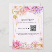 *～*デルでは、フローラジオメトリQR RSVP AR15結婚'Iを行っています 招待状 (裏面)