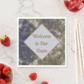 デルのチームブルー金ゴールド抽象芸術ビジネスへようこそ スタンダードランチョンナプキン (インサイチュ)