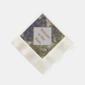 デルのチームブルー金ゴールド抽象芸術ビジネスへようこそ 縁ありカクテルナプキン (角)