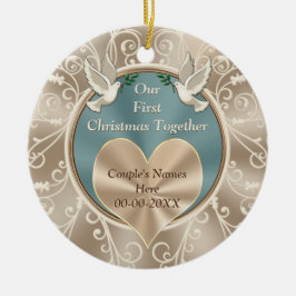 デルのパーソナライズされた初めてのクリスマス セラミックオーナメント