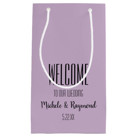 デルのラベンダー結婚抱き枕のSMALLへようこそ スモールペーパーバッグ (正面)