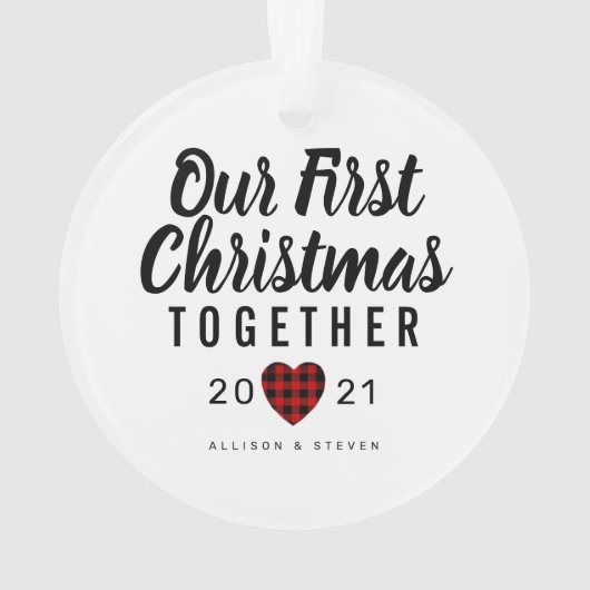 デルの初めてのクリスマスでハートパーソナライズされたを オーナメント (裏面)