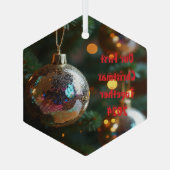 デルの初めてのクリスマスのカスタマイズ ガラスオーナメント (裏面)