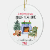 デルの初めてのクリスマスインニューホームウォーターカラー セラミックオーナメント (左)