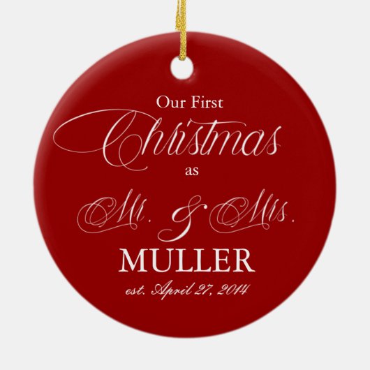 デルの初めてのクリスマスオーナメント |祝日 セラミックオーナメント (裏面)