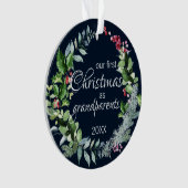 デルの初めてのクリスマスズアズ祖父母モダンリース オーナメント (正面)