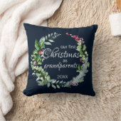 デルの初めてのクリスマスズアズ祖父母モダンリース クッション (ブランケット)