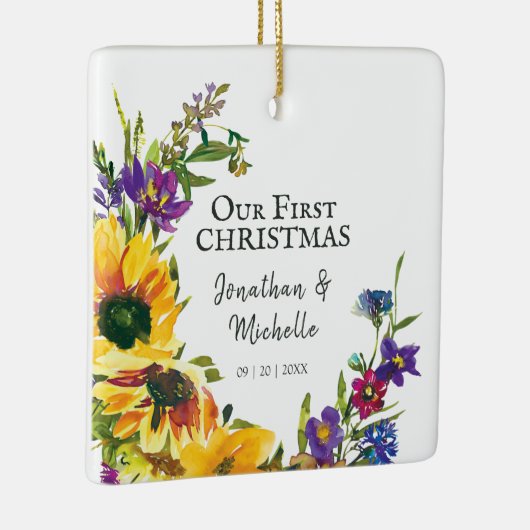 デルの初めてのクリスマスフローラ感動的引用文 セラミックオーナメント (右)