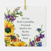 デルの初めてのクリスマスフローラ感動的引用文 セラミックオーナメント (裏面)