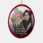 デルの初めてのクリスマス婚約したフォトレッド セラミックオーナメント (右)