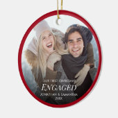デルの初めてのクリスマス婚約したフォトレッド セラミックオーナメント (左)