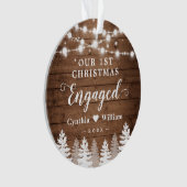 デルの初めてのクリスマス婚約した·パ素朴インツリー写真 オーナメント (正面)