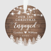 デルの初めてのクリスマス婚約した·パ素朴インツリー写真 オーナメント (正面)