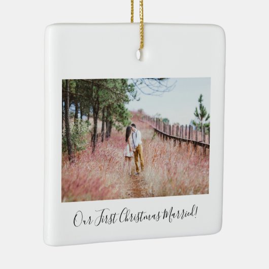 デルの初めてのクリスマス結婚したはカスタマイズ可能 セラミックオーナメント (右)