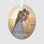デルの初めてのクリスマス結婚したカップルアクリル オーナメント (正面)
