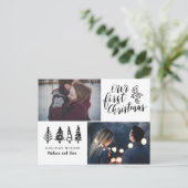 デルの初めてのクリスマス |モダン | 2枚のホリデー写真 シーズンポストカード (スタンド正面)