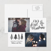 デルの初めてのクリスマス |モダン | 2枚のホリデー写真 シーズンポストカード (正面/裏面)