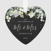 デルの初めてのクリスマスMr&Mrフォトハート オーナメント (正面)