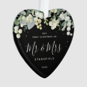 デルの初めてのクリスマスMr&Mrフォトハート オーナメント (正面)