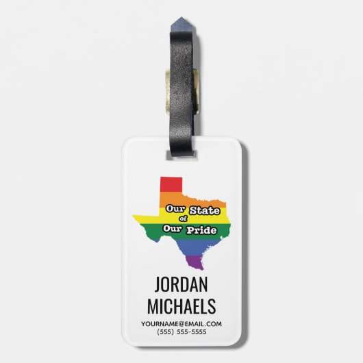 デルの州オブデルのプライド|テキサス州 ラゲッジタグ (裏面縦)