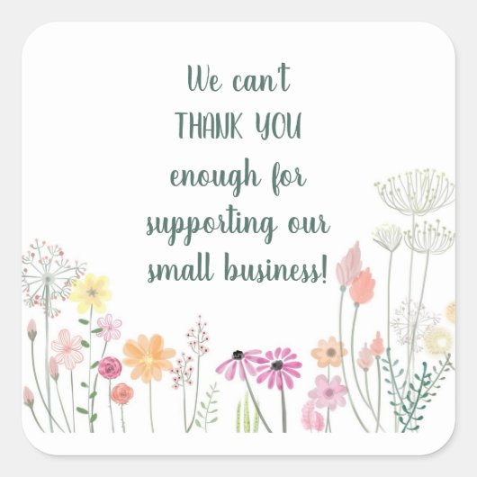 デルの感謝してい中小企業をサポートする編集可能 スクエアシール (正面)