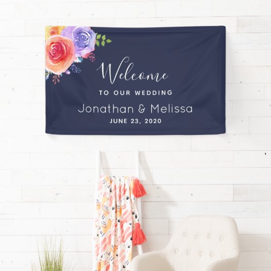 デルの水結婚色へよかわいらしうこそ 横断幕 (インサイチュ)