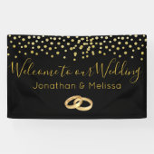 デルの金ゴールド結婚紙吹雪へようフェイクこそ 横断幕 (横)