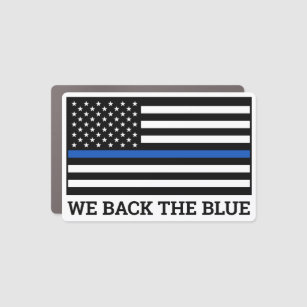 デルは、青い薄い青い線の警察のサポートを支援します カーマグネット