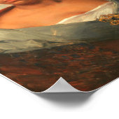 デルクロワによる青いターバンの女性のポートレート ポスター (角)