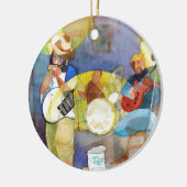 デルタの青音楽デザイン セラミックオーナメント (左)