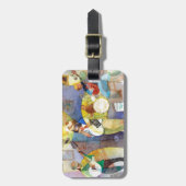 デルタの青音楽デザイン ラゲッジタグ (正面縦)