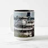 デルタクイーンスティームボートミシシップリバーアート ツートーンマグカップ (正面左)