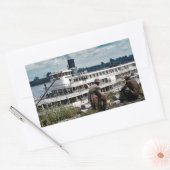 デルタクイーンスティームボートミシシップリバーアート 長方形シール (封筒)