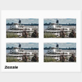 デルタクイーンスティームボートミシシップリバーアート 長方形シール (シート)