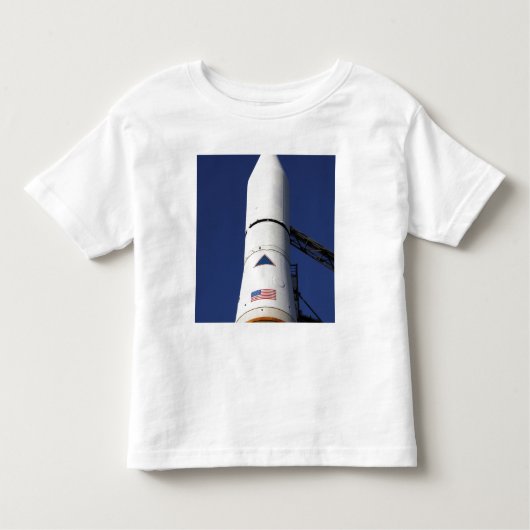 デルタIVロケットのノーズコーンの表示 トドラーTシャツ (正面)