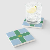 デルビシャー州旗（英国） ストーンコースター (横)