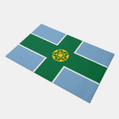 デルビシャー州旗(英国) ドアマット (アングル)