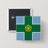 デルビシャー州旗（英国） 缶バッジ (正面&裏面)