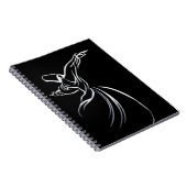 デルビッシュラインスケッチ書道スタイルインホワイト ノートブック (右側)