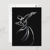 デルビッシュラインスケッチ書道スタイルインホワイト ポストカード (正面/裏面)