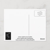 デルビッシュラインスケッチ書道スタイルインホワイト ポストカード (裏面)