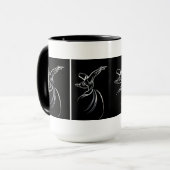 デルビッシュラインスケッチ書道スタイルインホワイト マグカップ (正面左)