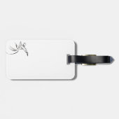 デルビッシュラインスケッチ書道スタイルインホワイト ラゲッジタグ (裏面横)