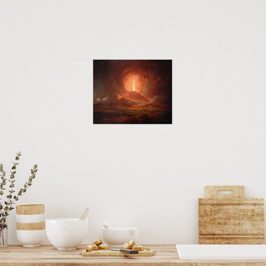 デルビーのジョセフ・ライト・ポルティシのベスビウス ポスター (キッチン)